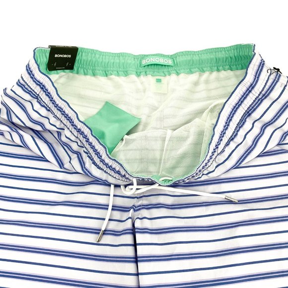 BONOBOS Banzai 7-Inch Stripe E-Waist Swim Trunks - Picture 3 of 15